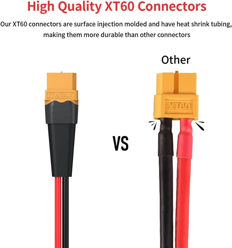 ELFCULB 10AWG 75FT XT60 Extension Cable 2 6 10 20 35 50 75 100FT XT60 Female to Male Connector for RC Battery Portable Power Station Solar Panel(75FT) - Image 2